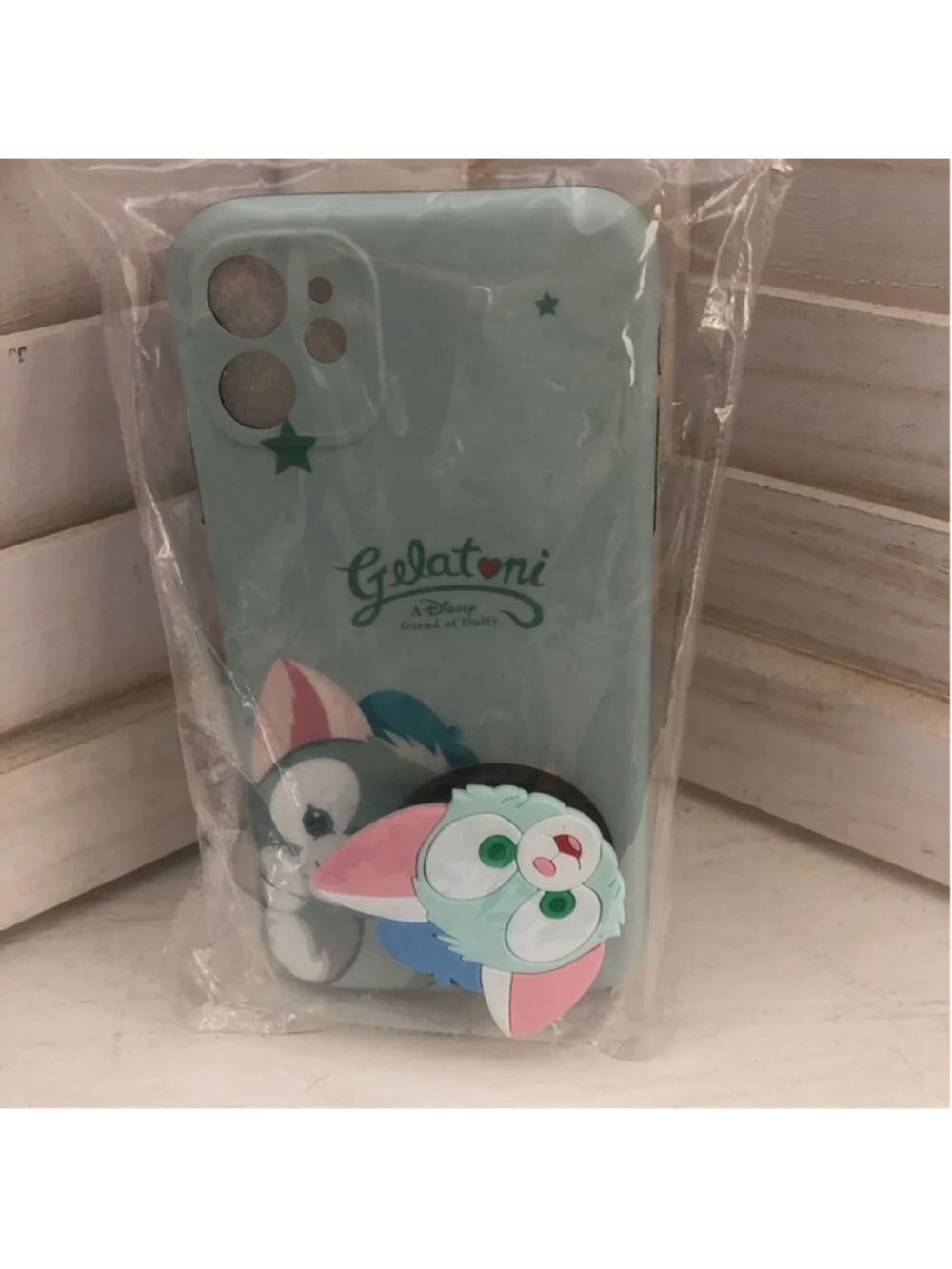 Pro Max Case Gelatoni Duffy Friend 3D Pop Socket Min Green